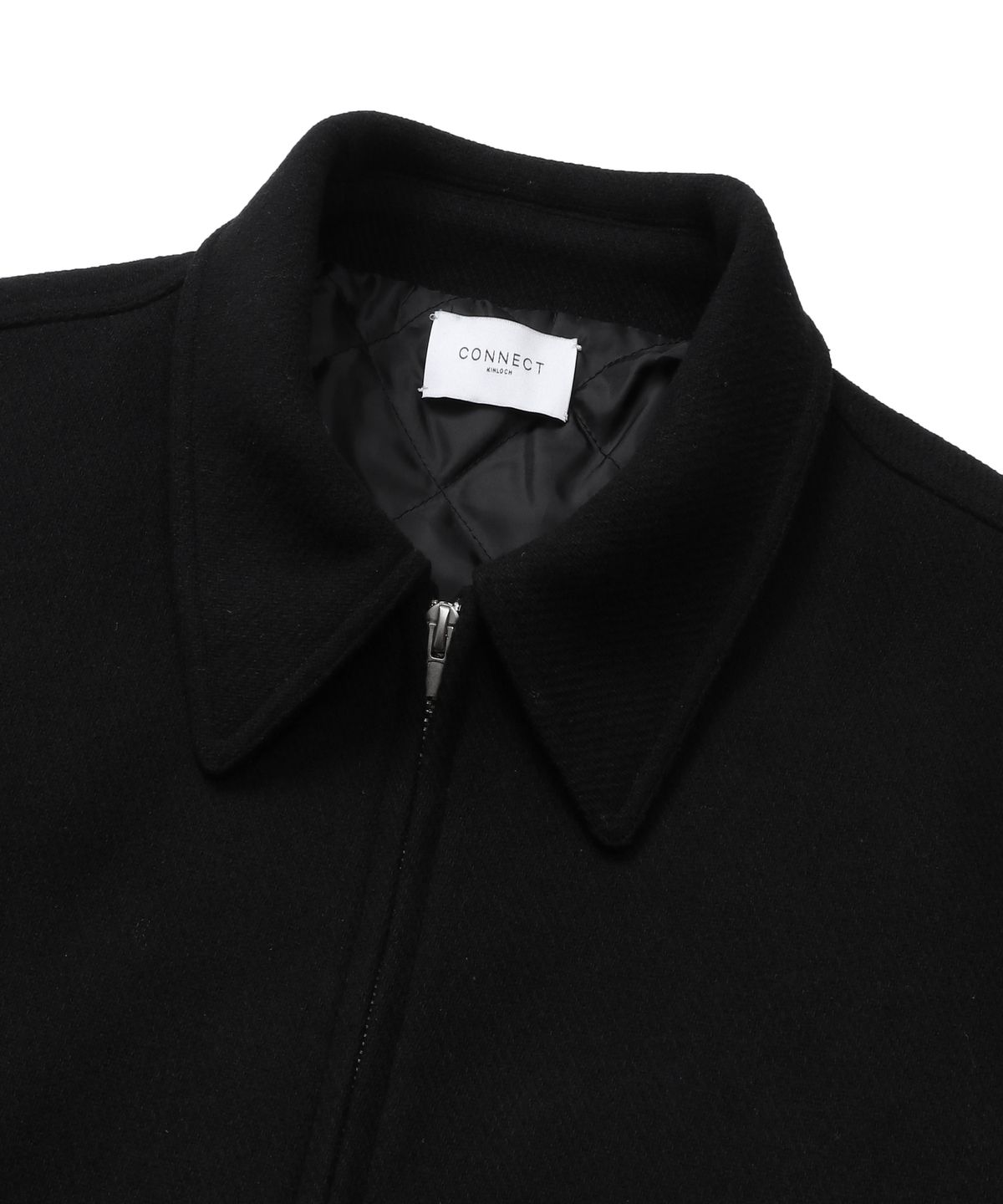 커넥트킨록(CONNECT KINLOCH) [리뉴얼] 울 블렌디드 미니멀 블루종 자켓 (블랙)