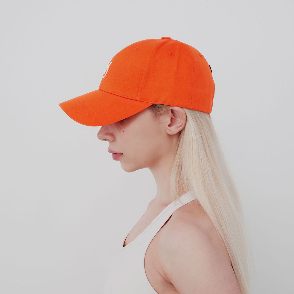 빈스모크(VINSMOKE) OV Small Logo ORANGE 볼캡 HARD FIT