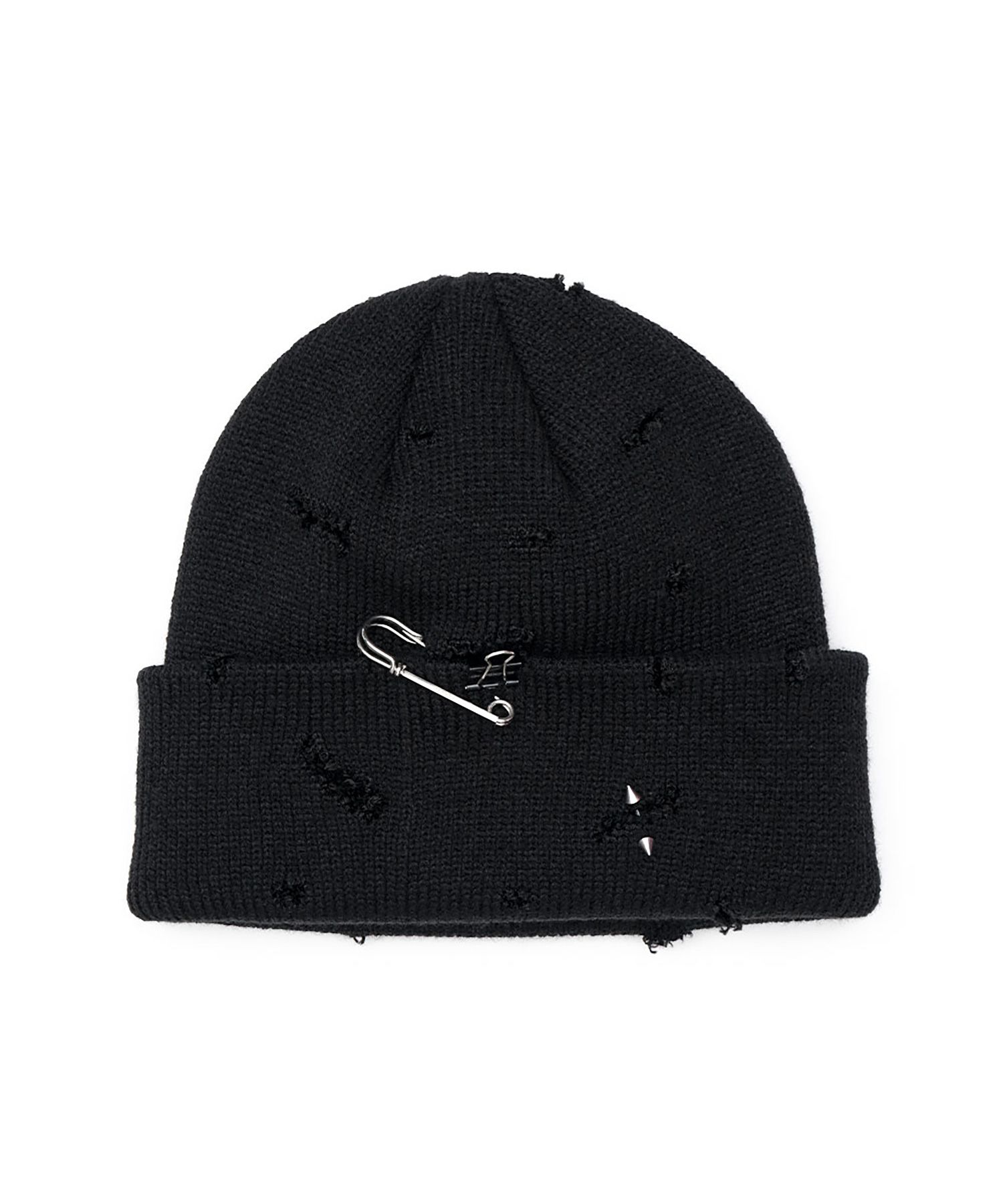 MUSINSA | BLACKBLOND Vivid Lip Piercing Custom Beanie (Black)