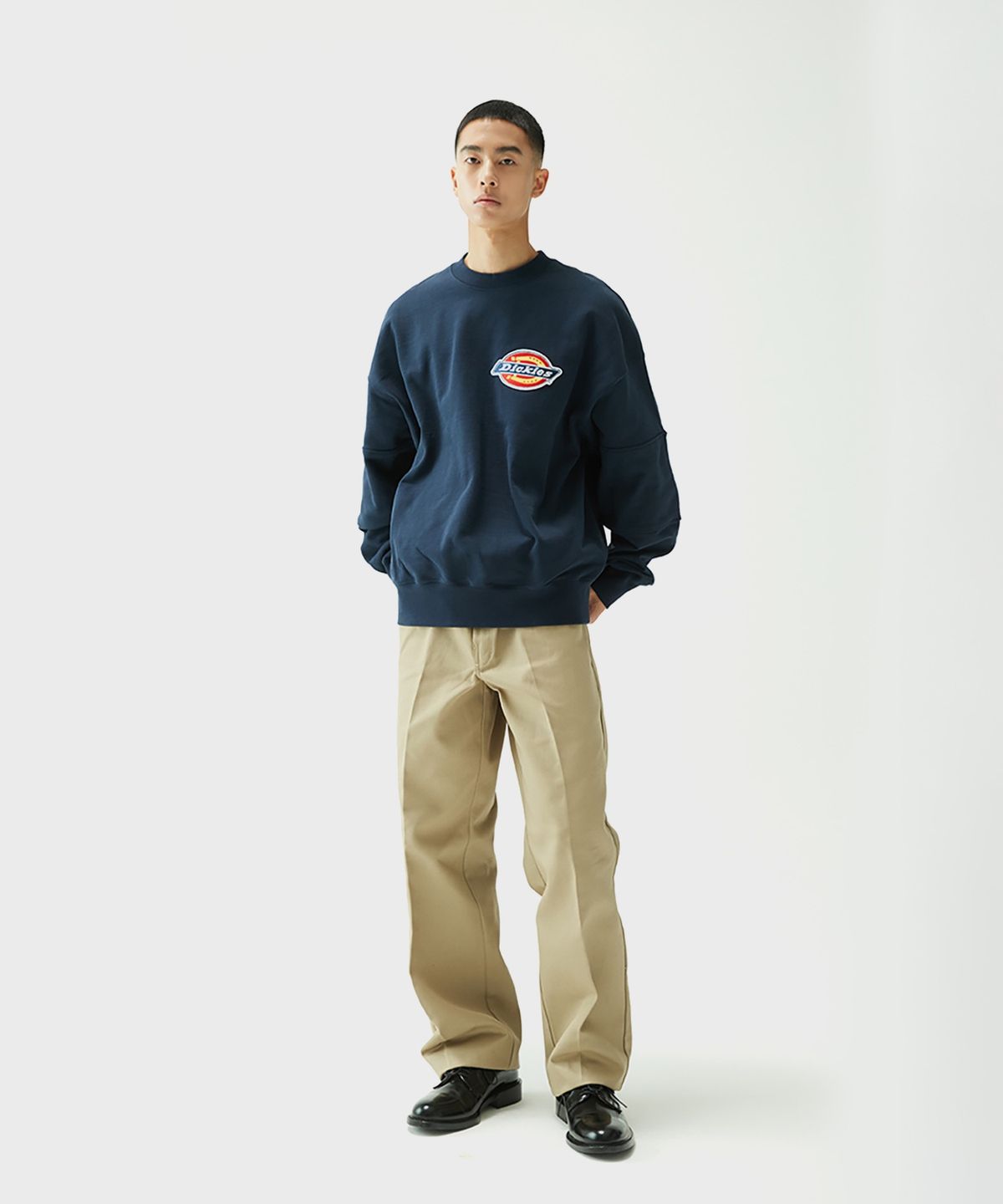 디키즈(DICKIES) 아이코닉 로고 더블 엘보우 스웻셔츠 Navy
