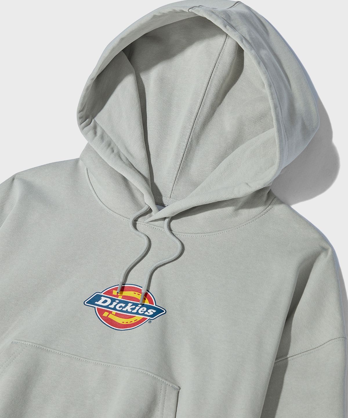 디키즈(DICKIES) 아이코닉 로고 크롭 후드 Light Gray