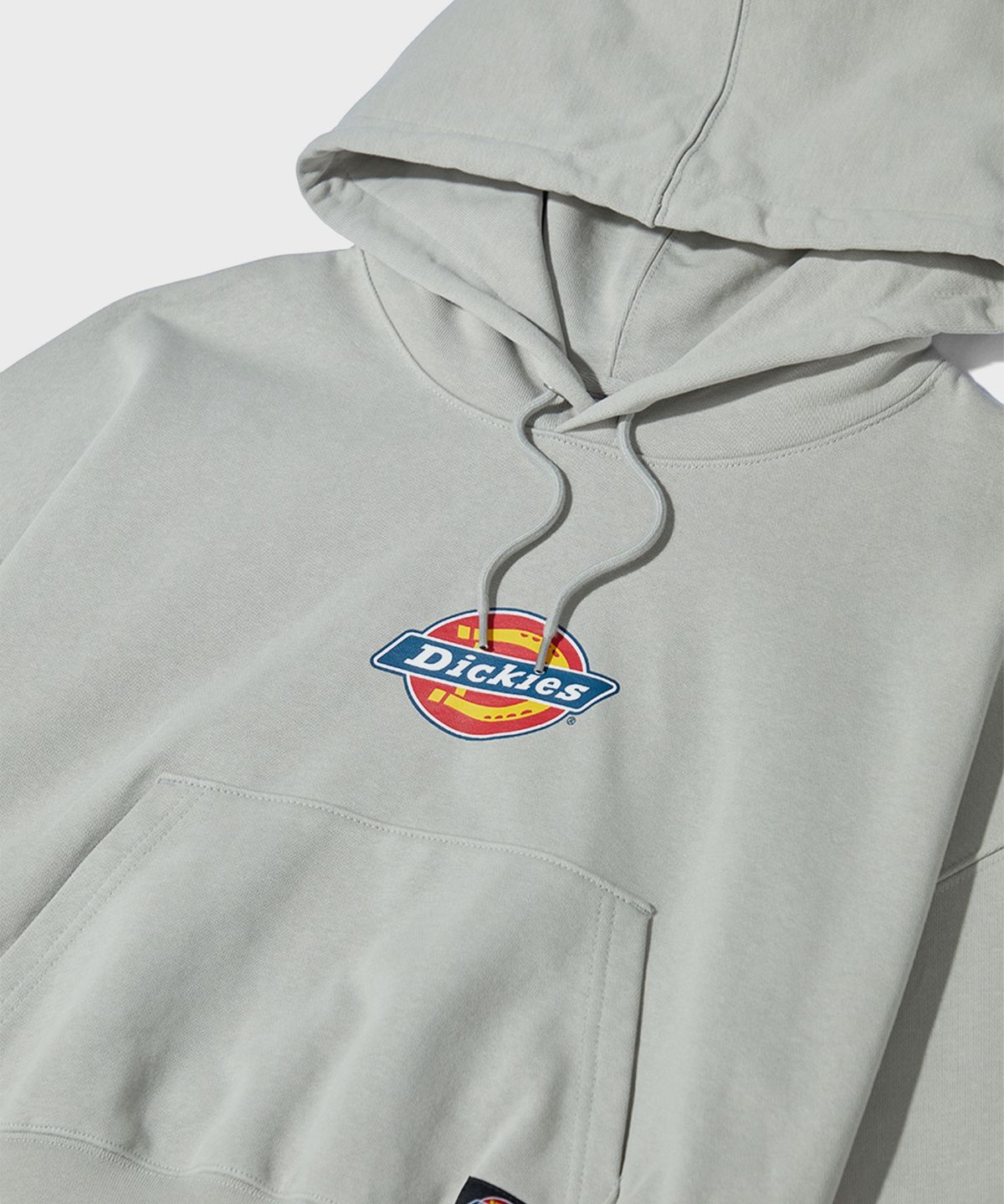 디키즈(DICKIES) 아이코닉 로고 크롭 후드 Light Gray