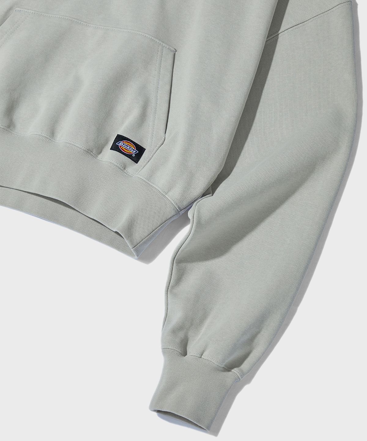 디키즈(DICKIES) 아이코닉 로고 크롭 후드 Light Gray