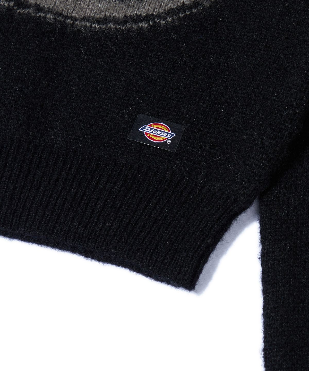 디키즈(DICKIES) 아이코닉 로고 크롭 헤어리 니트 - 블랙