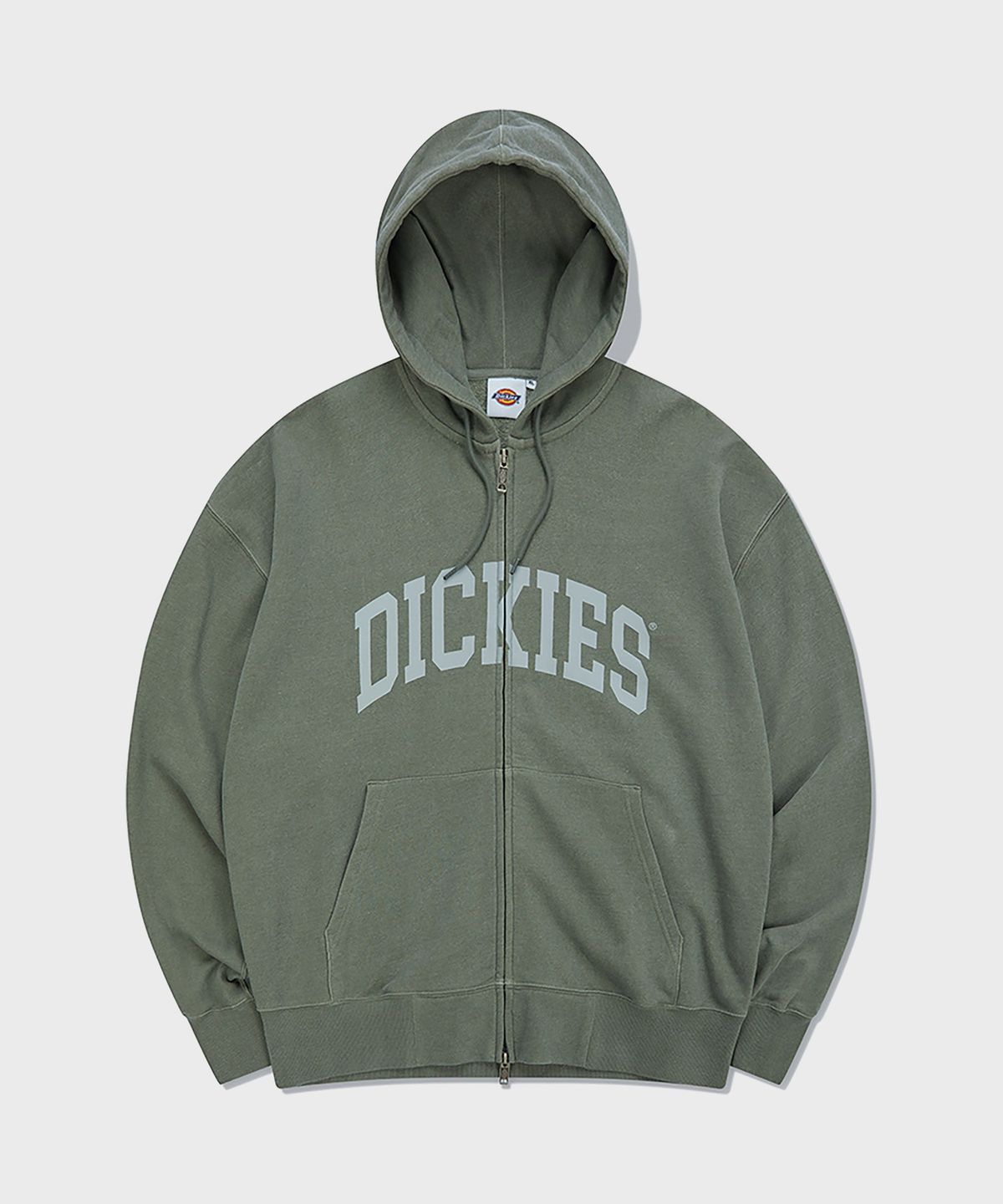 디키즈(DICKIES) 피그먼트 다잉 아치로고 후드집업 Faded Gray