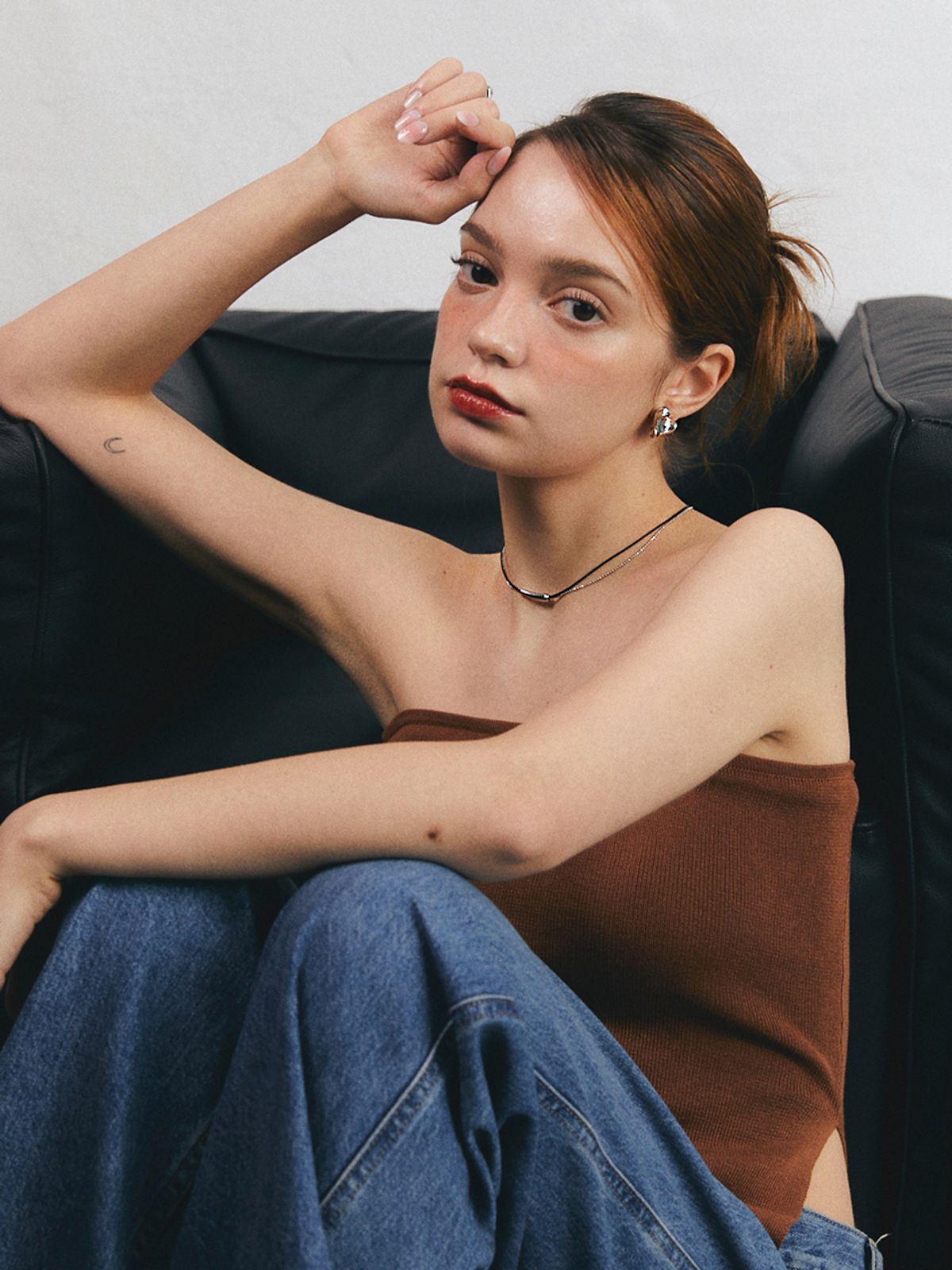 애플파이오더(APPLE PIE ORDER) Ball Chain Leather Choker.