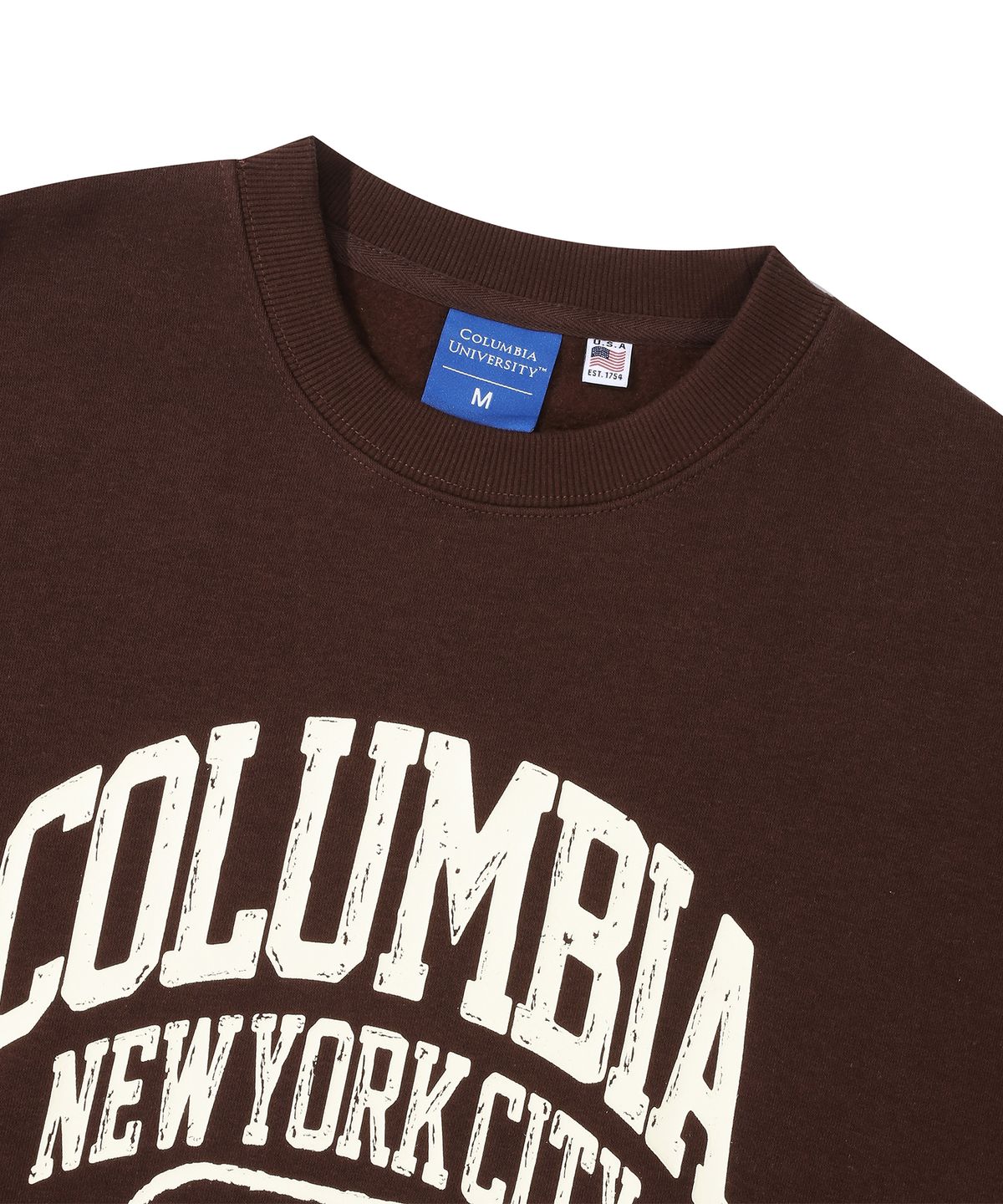 컬럼비아 유니버시티(COLUMBIA UNIVERSITY) NY10027 PAINTING LOGO FLEECE SWEATSHIRTS 빈티지브라운