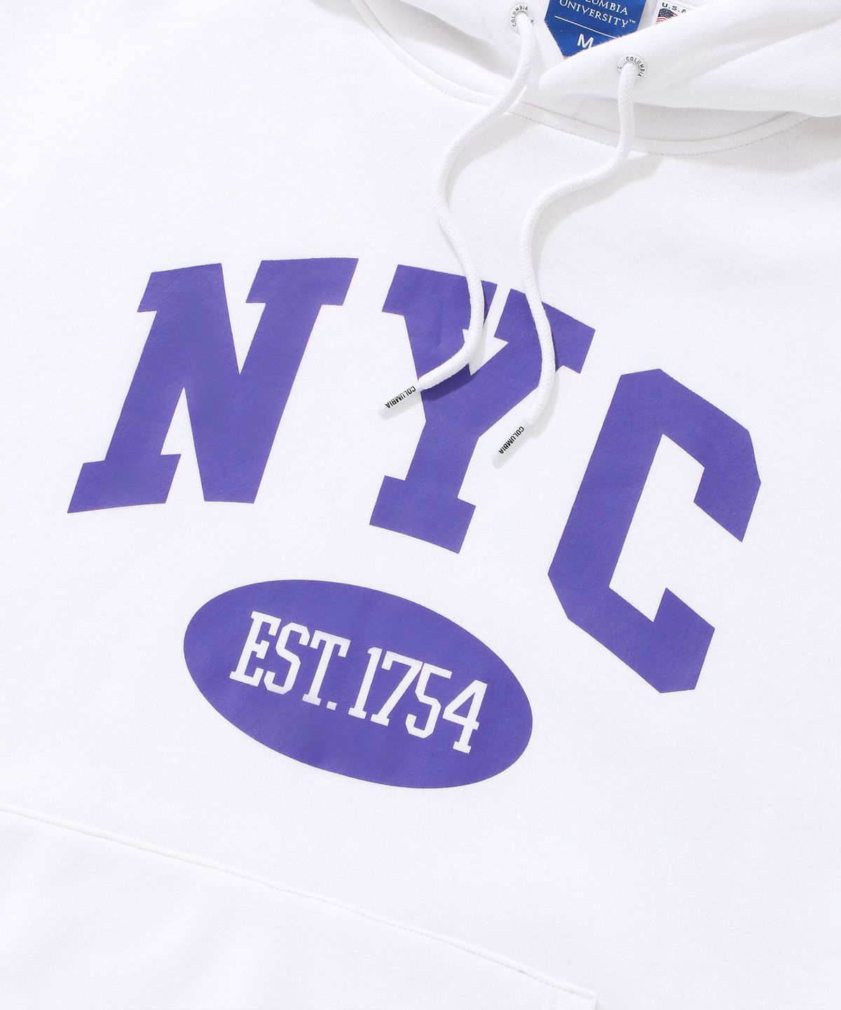 컬럼비아 유니버시티(COLUMBIA UNIVERSITY) NYC ARCH LOGO FLEECE HOODIE 화이트
