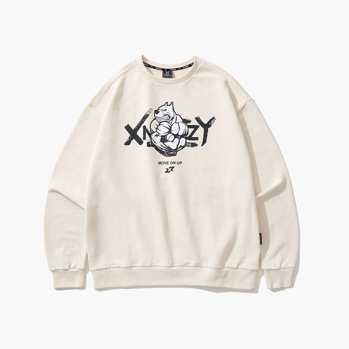 엑스네지(XNAZZY) 헬독그래픽 오버핏 맨투맨 [CREAM] XN23SRUMT01CM