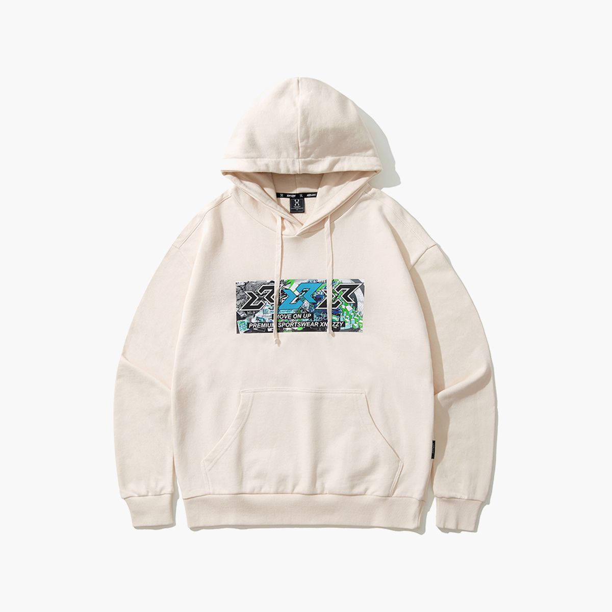 엑스네지(XNAZZY) 트리플심볼 오버핏 후드 티셔츠 [CREAM] XN23SRUHD01CM