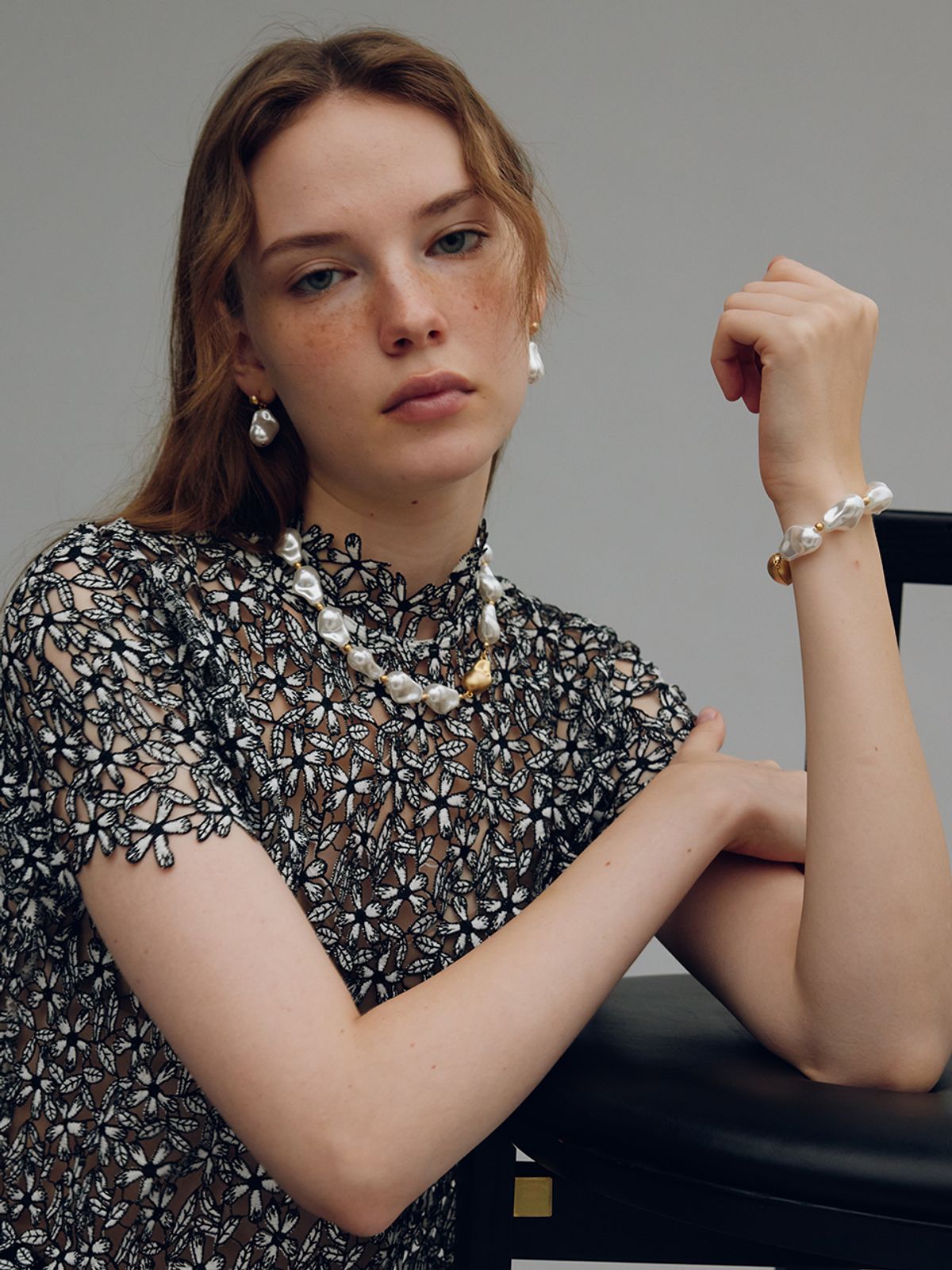 빈티지헐리우드(VINTAGE HOLLYWOOD) Baroque Pearl Matte Bracelet_VH239OBR003B