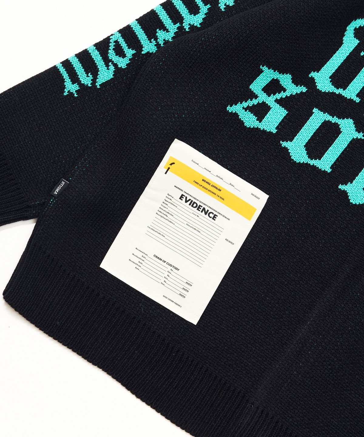 스티그마(STIGMA) OLD LETTER OVERSIZED CARDIGAN BLACK