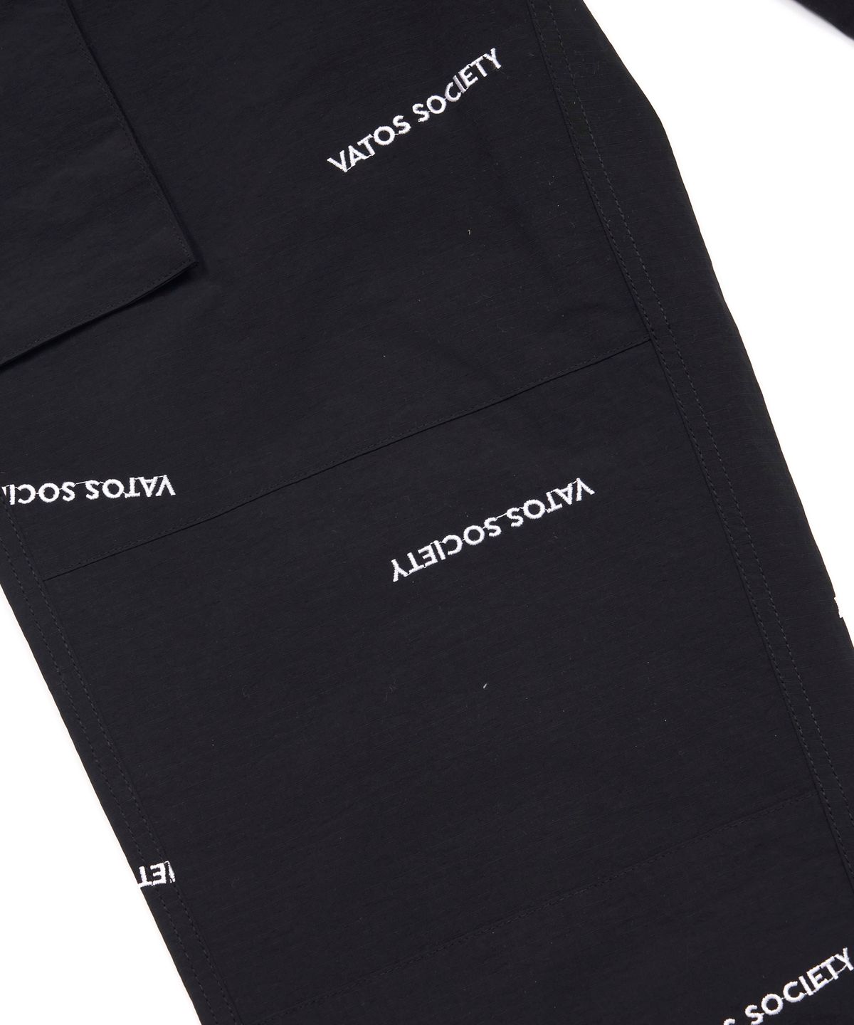 스티그마(STIGMA) VATOS EMBROIDERY WIDE PARACHUTE PANTS BLACK