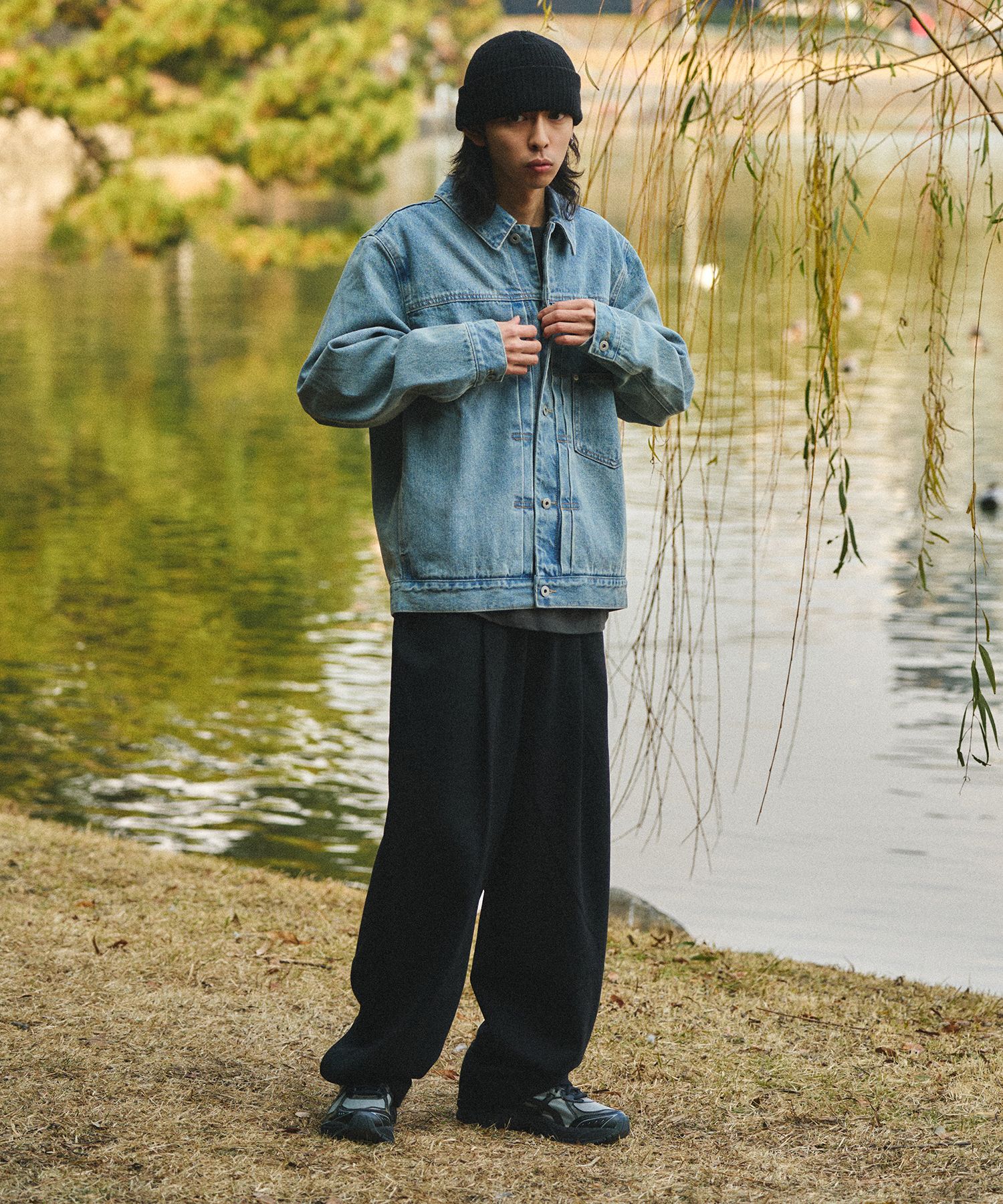 MUSINSA | XERO Deep One Tuck Sweat Pants-Black