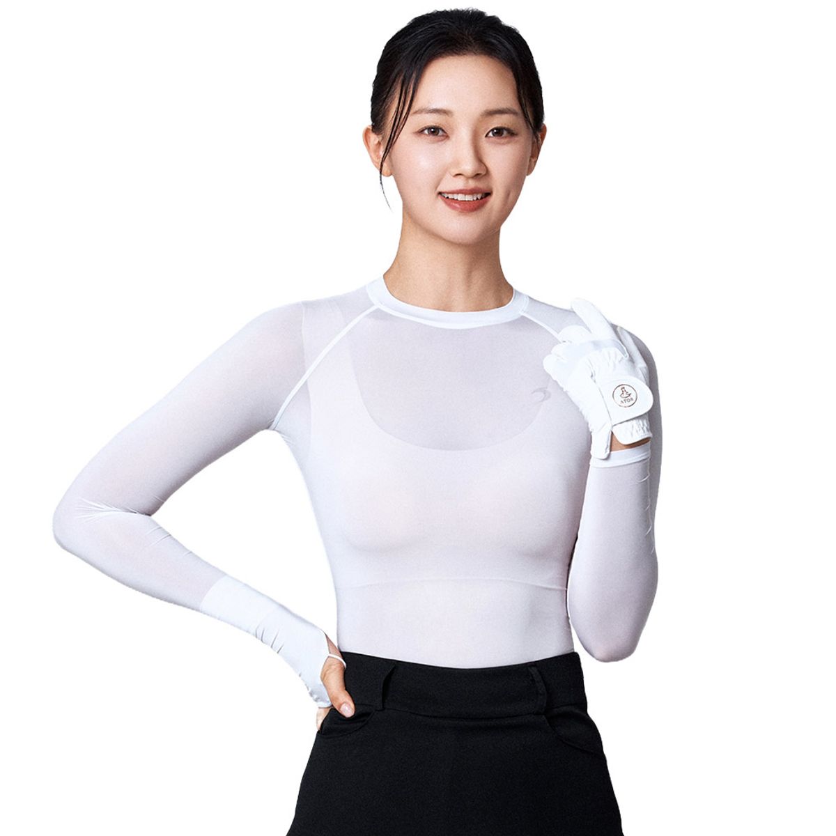 티에스스포츠(TS SPORTS) 여성 골프웨어 메쉬 라운드넥 이너웨어 언더레이어