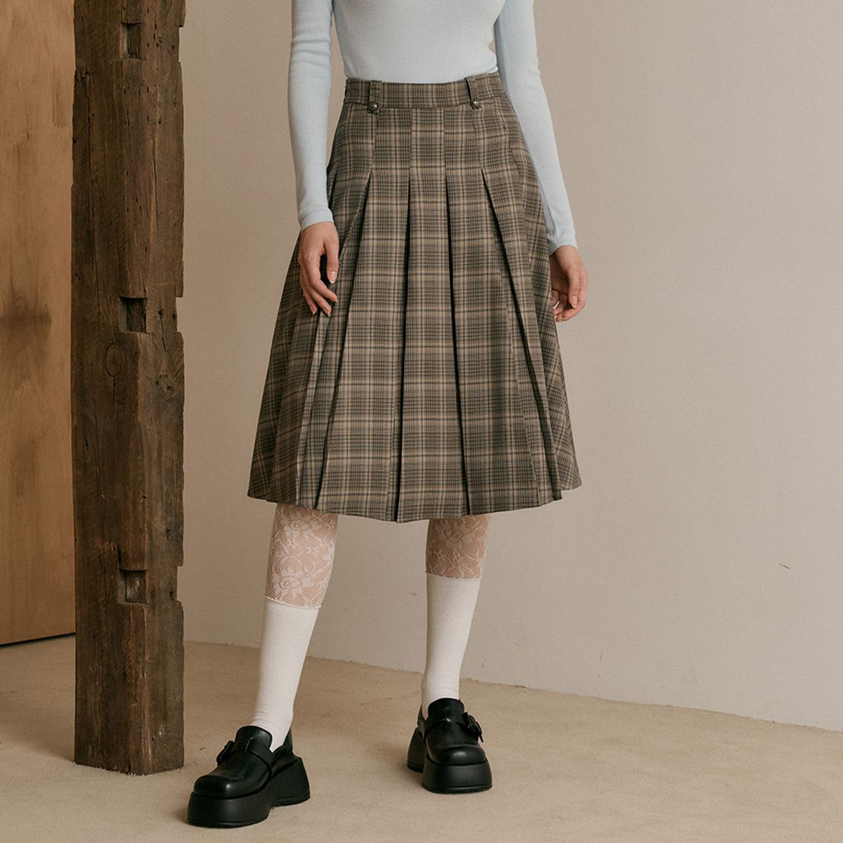 웬스데이딜라잇(WEDNESDAY DELIGHT) WD_Intellectual plaid set_Skirt