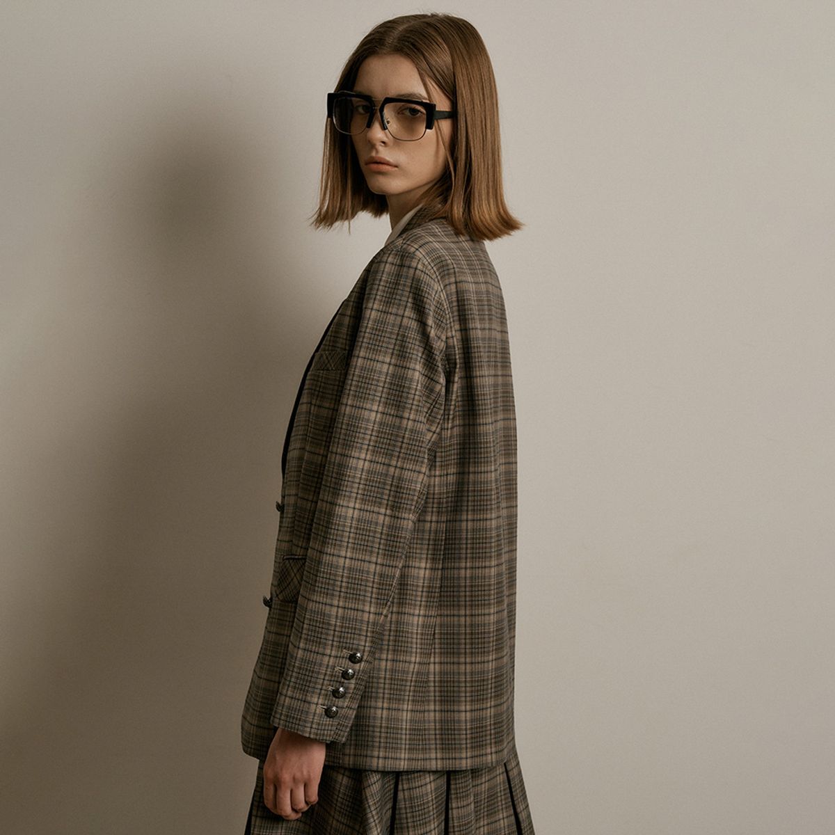웬스데이딜라잇(WEDNESDAY DELIGHT) WD_Intellectual plaid set_Jacket