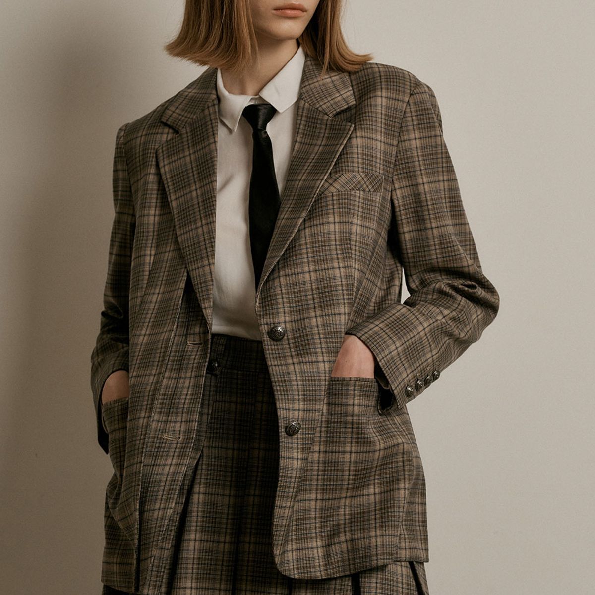 웬스데이딜라잇(WEDNESDAY DELIGHT) WD_Intellectual plaid set_Jacket