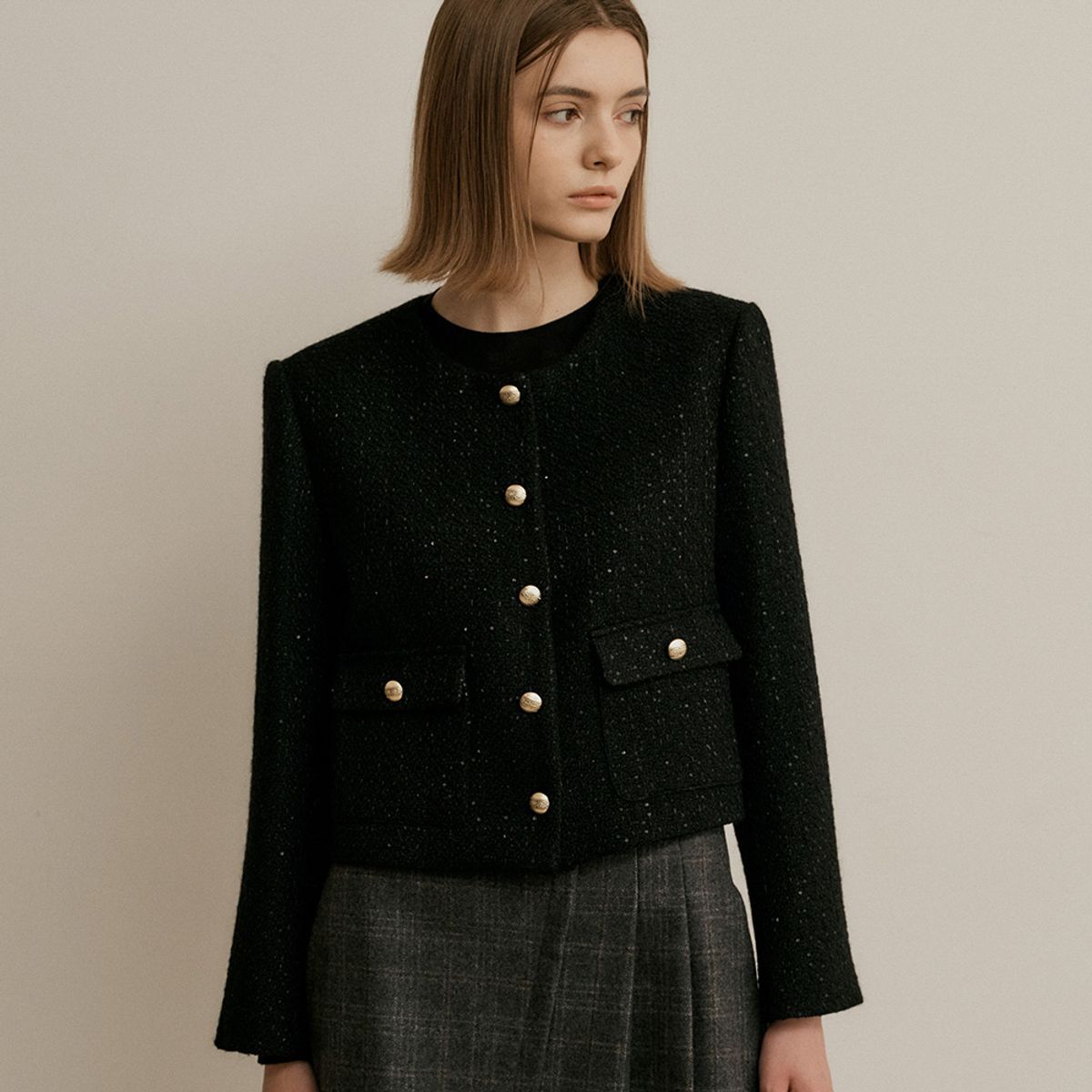 웬스데이딜라잇(WEDNESDAY DELIGHT) WD_High-end tweed jacket