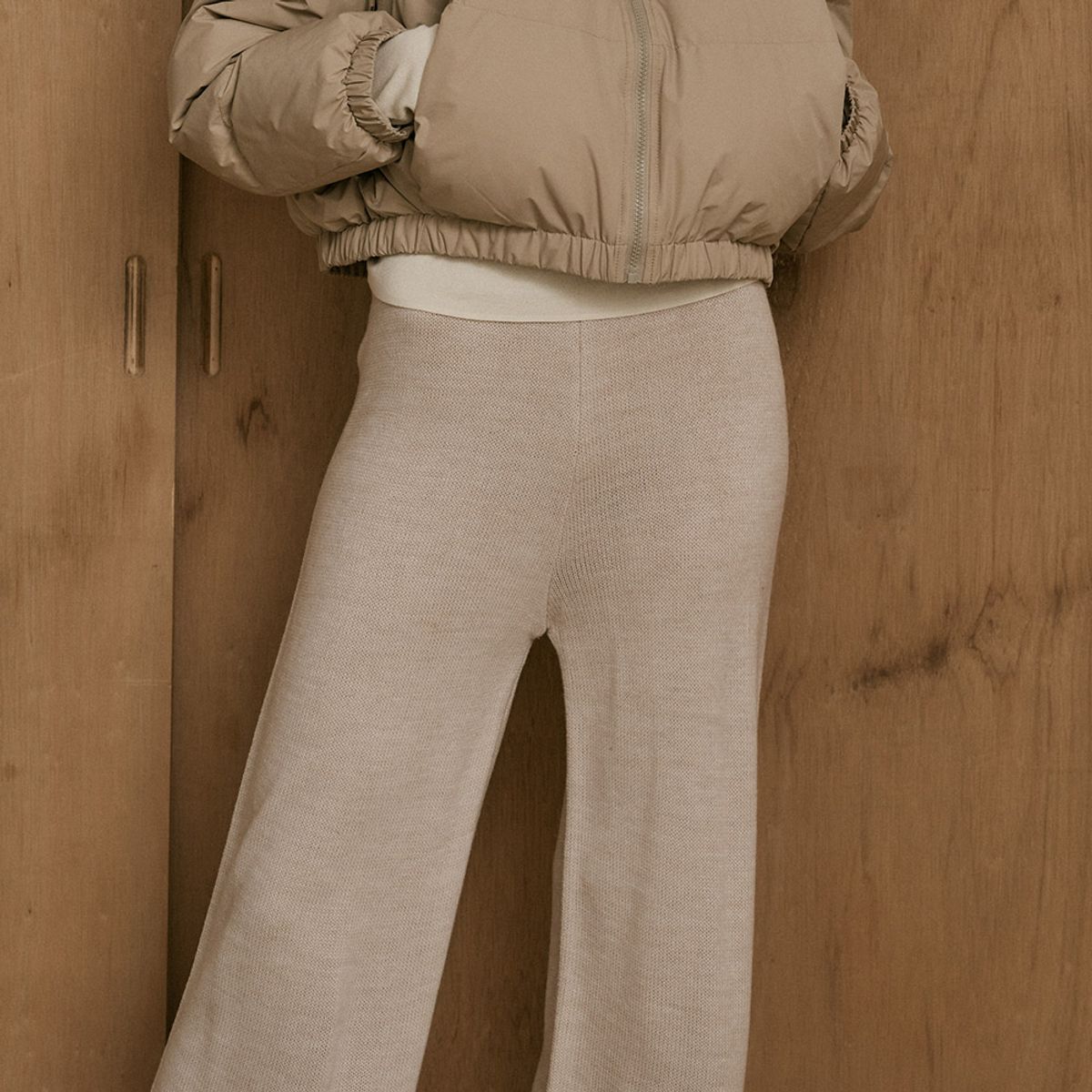 웬스데이딜라잇(WEDNESDAY DELIGHT) WD_Oatmeal knit wide pants