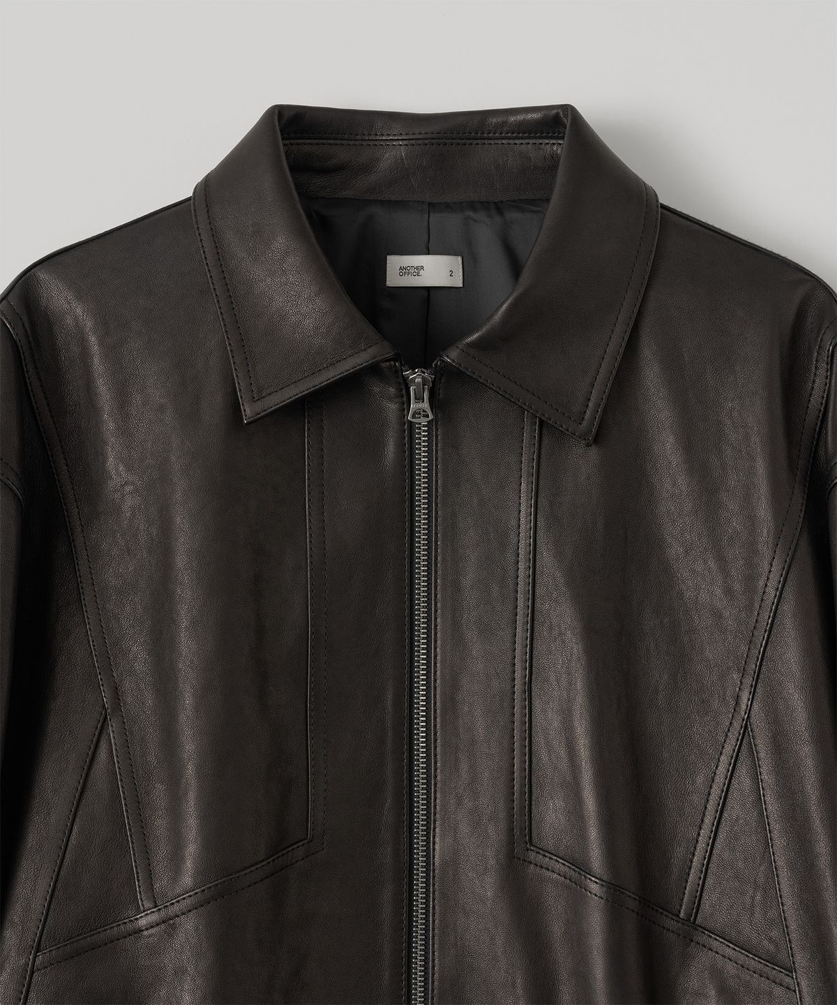어나더 오피스(ANOTHER OFFICE) Lambskin Utility Blouson (Black)