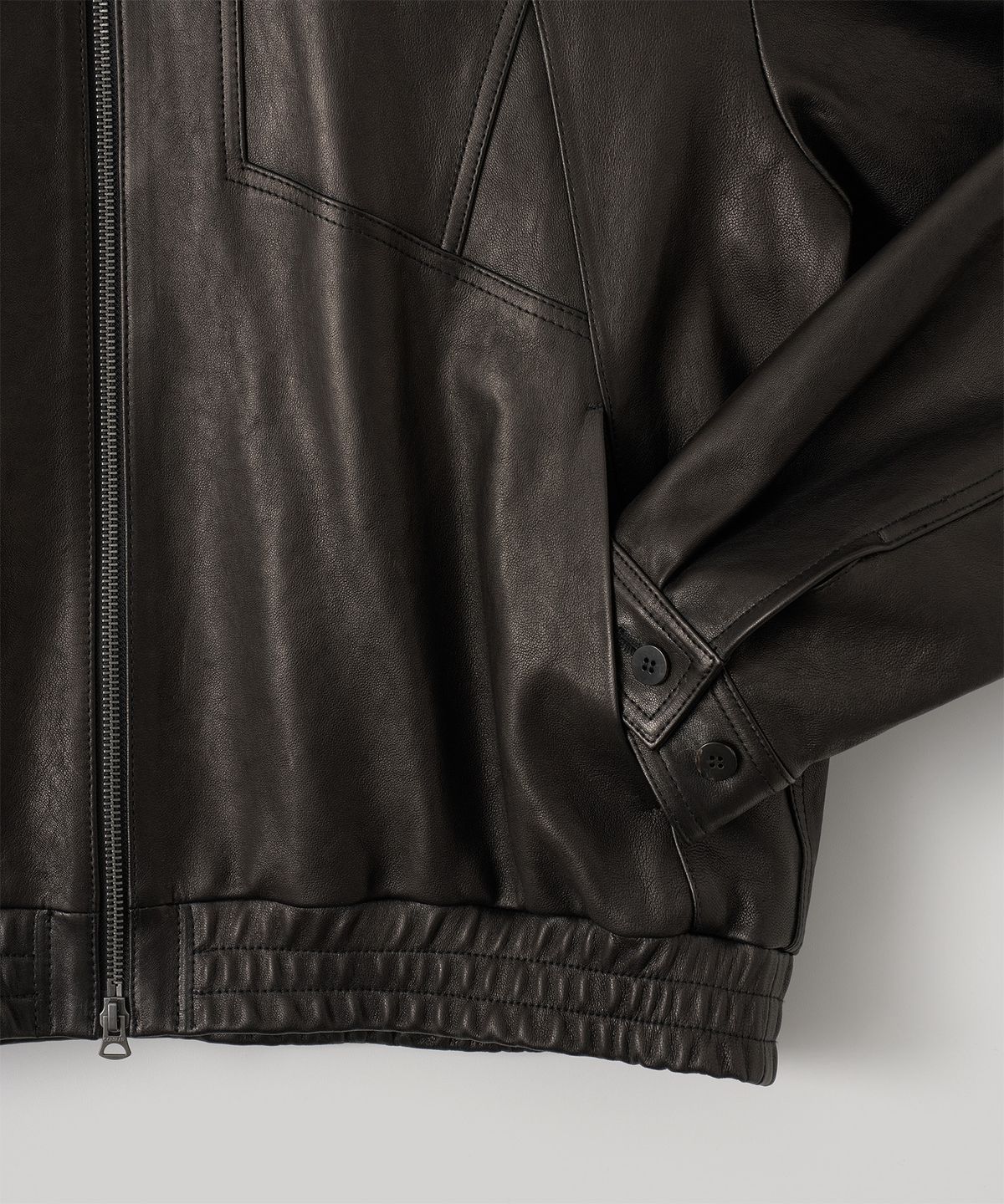 어나더 오피스(ANOTHER OFFICE) Lambskin Utility Blouson (Black)