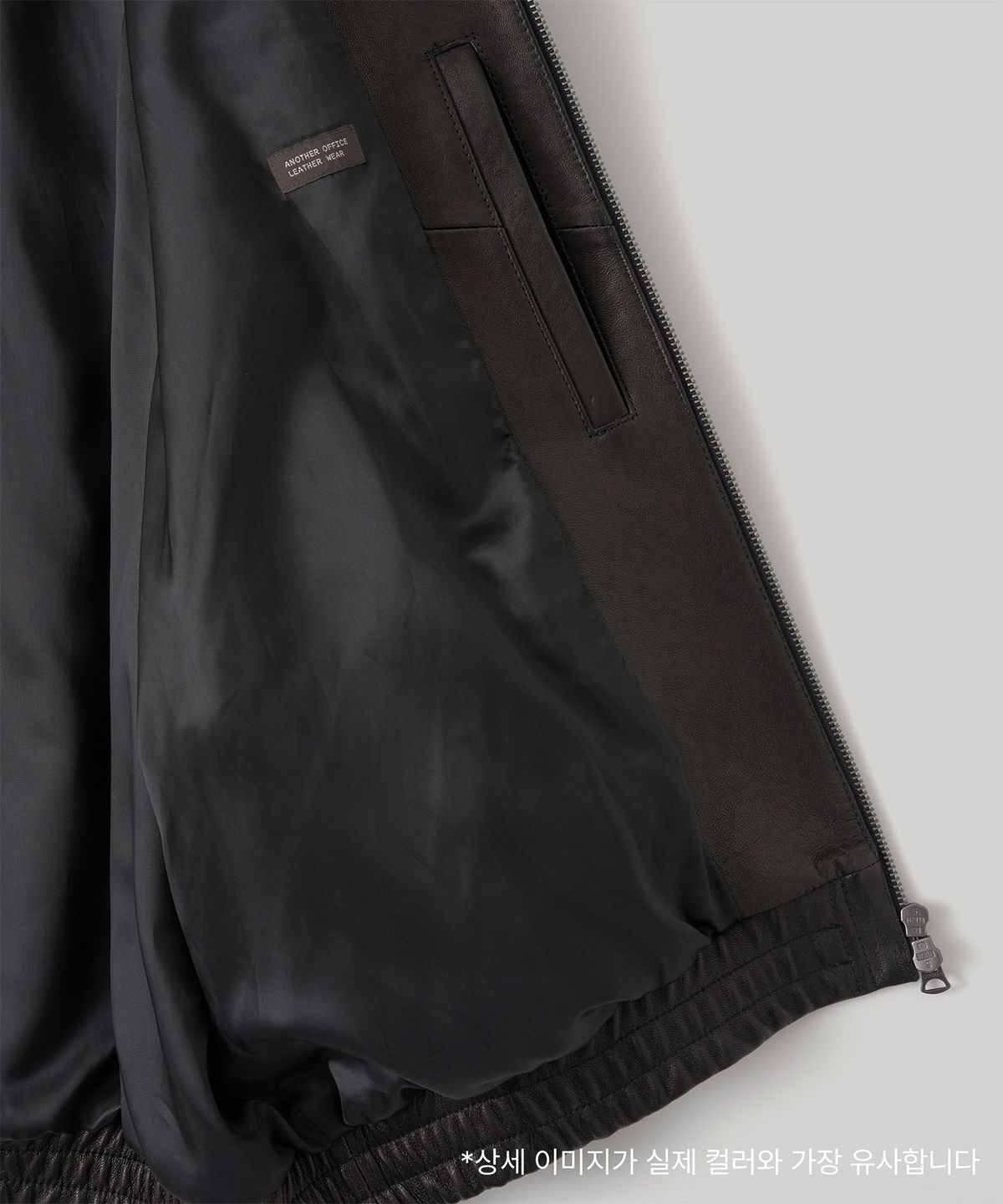 어나더 오피스(ANOTHER OFFICE) Lambskin Utility Blouson (Black)