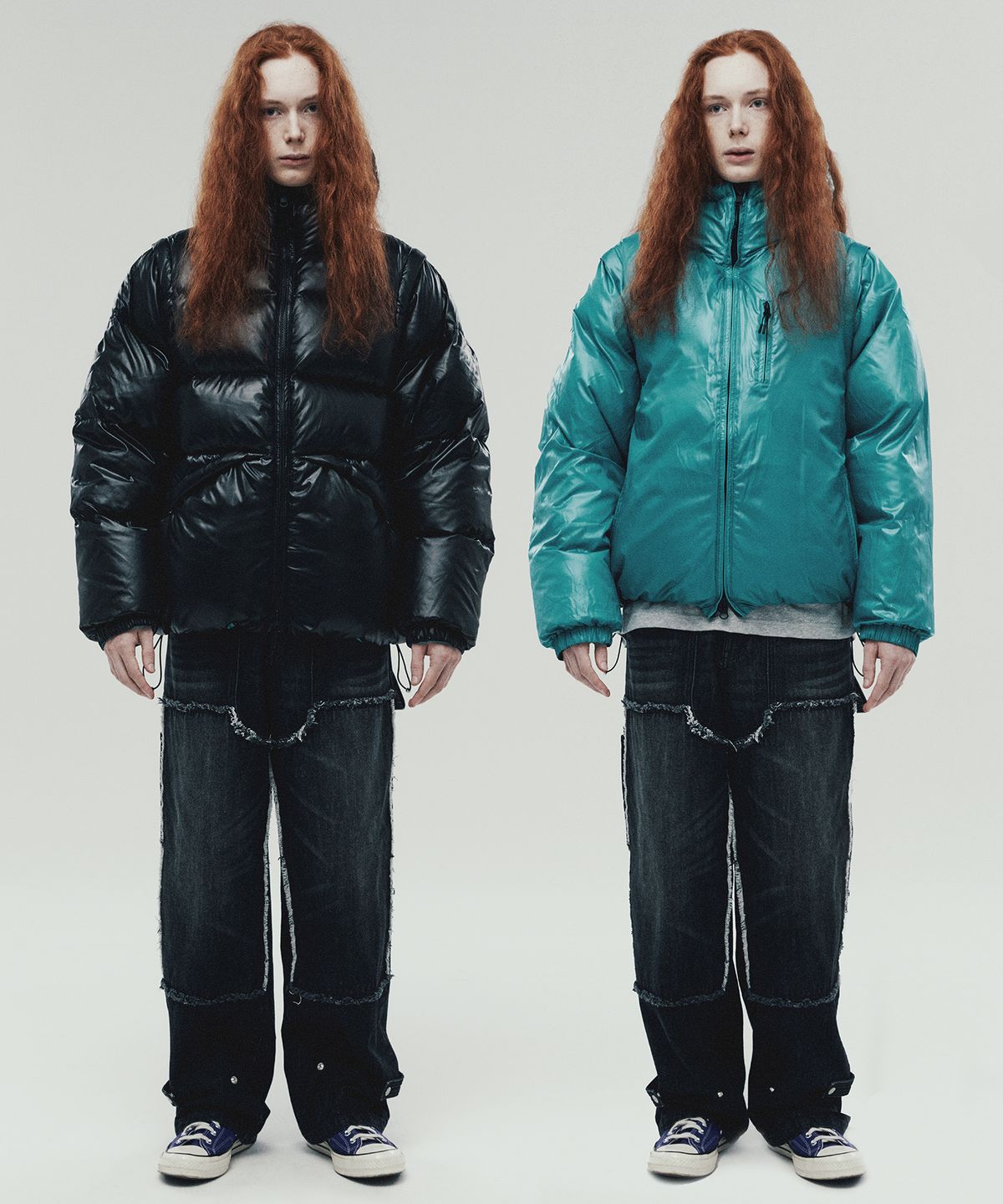 더바이닐하우스(THEVINYLHOUSE) REVERSIBLE PADDED JACKET BLACK (VH2DWUB900A)