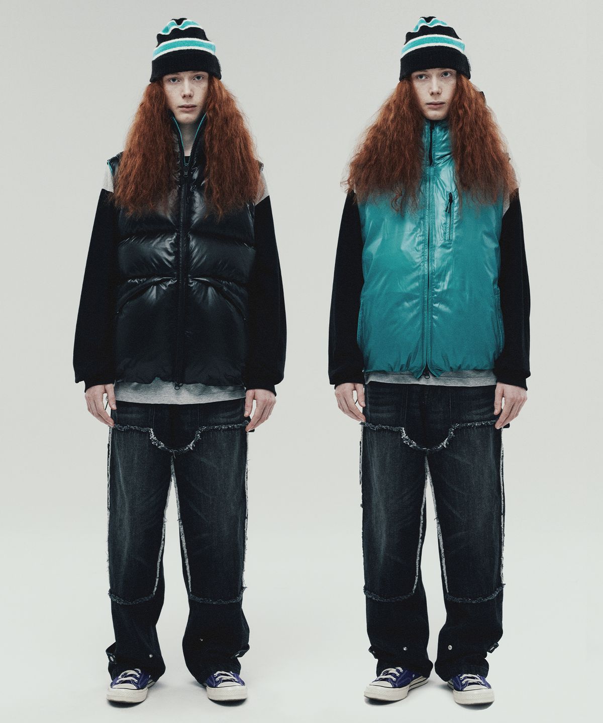 더바이닐하우스(THEVINYLHOUSE) REVERSIBLE PADDED JACKET BLACK (VH2DWUB900A)