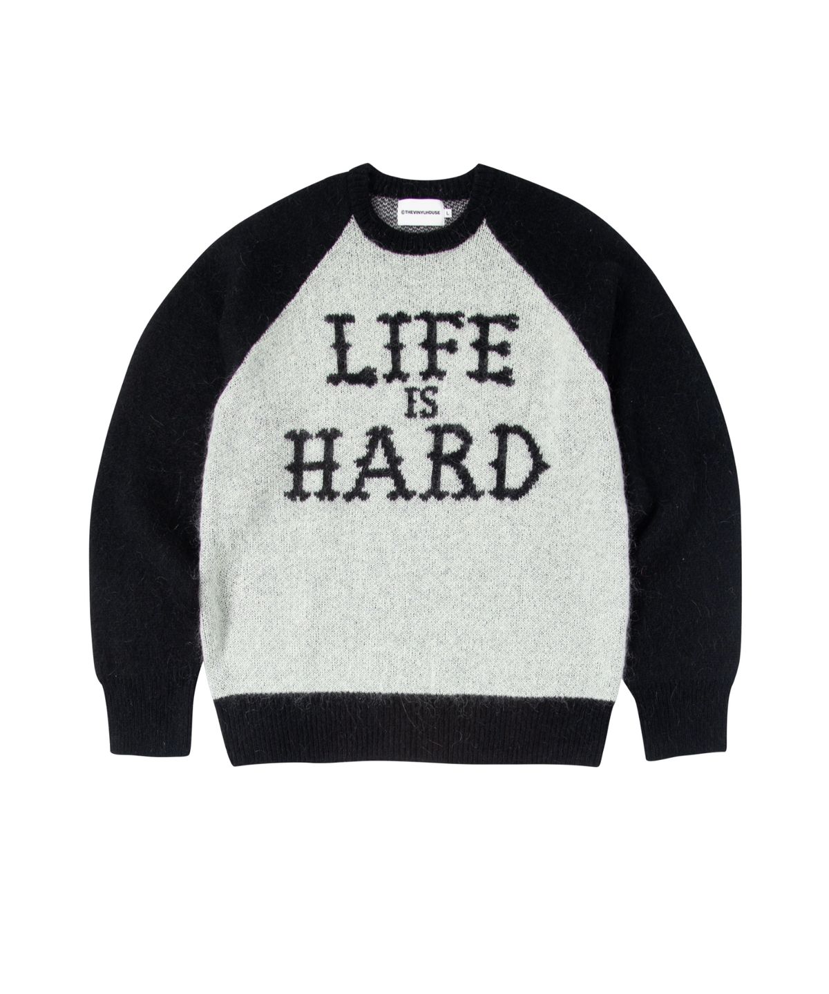더바이닐하우스(THEVINYLHOUSE) MOHAIR JACQUARD SWEATER CREAM (VH2DFUK604A)