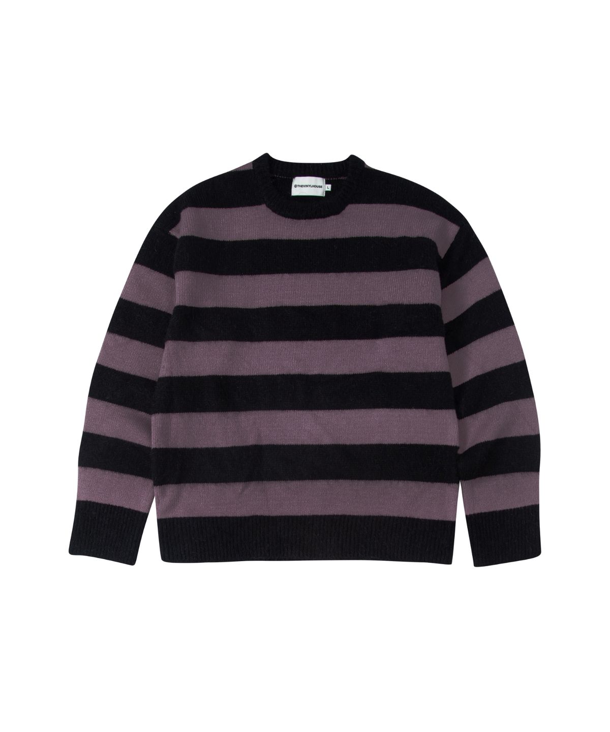 더바이닐하우스(THEVINYLHOUSE) MOHAIR BOLD STRIPED SWEATER PURPLE (VH2DFUK603A)