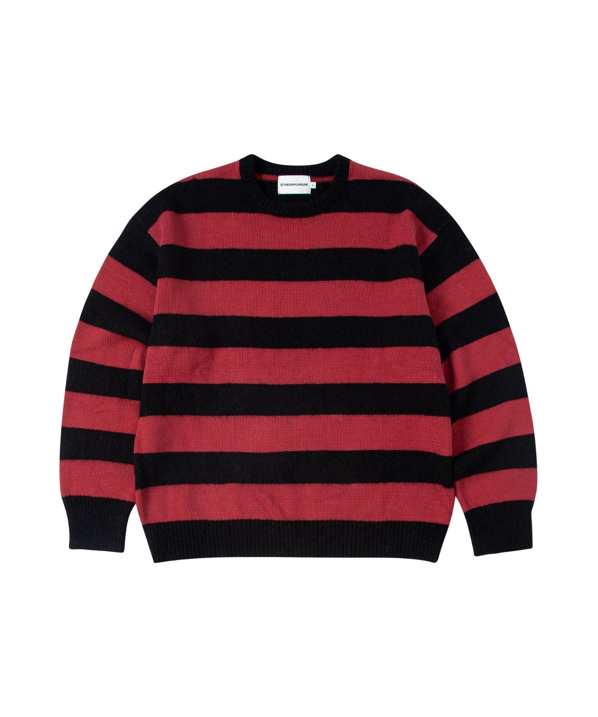 더바이닐하우스(THEVINYLHOUSE) MOHAIR BOLD STRIPED SWEATER RED (VH2DFUK603A)