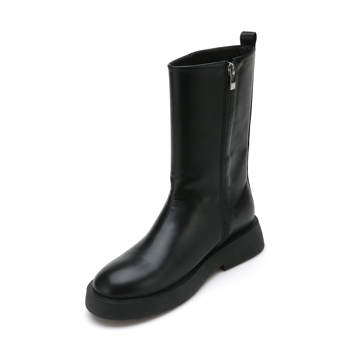 솔트앤초콜릿(SALT AND CHOCOLATE) 라운드 토 플랫 미들부츠 412346007 (3cm/2colors)