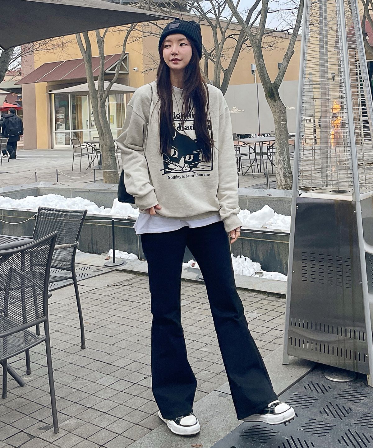 낫띵이즈베럴댄미(NOTHINGISBETTERTHANME) BAD CAT SWEATSHIRT_oatmeal