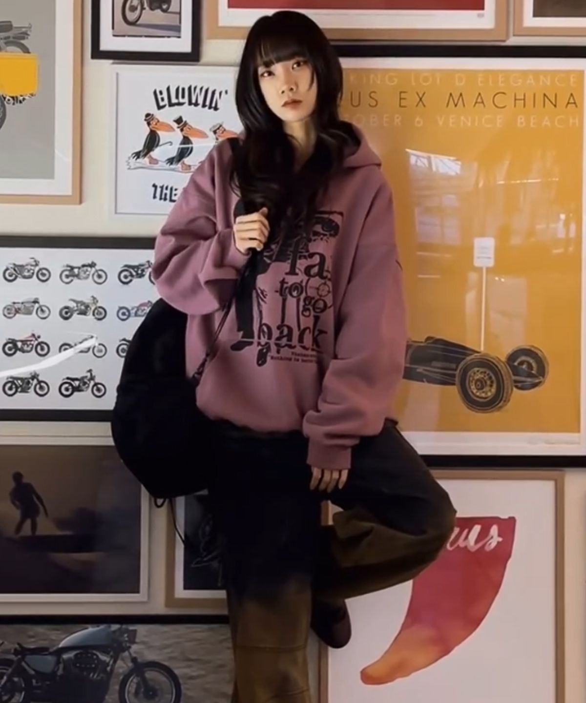 낫띵이즈베럴댄미(NOTHINGISBETTERTHANME) VINTAGE ARTWORK HOODIE_purple