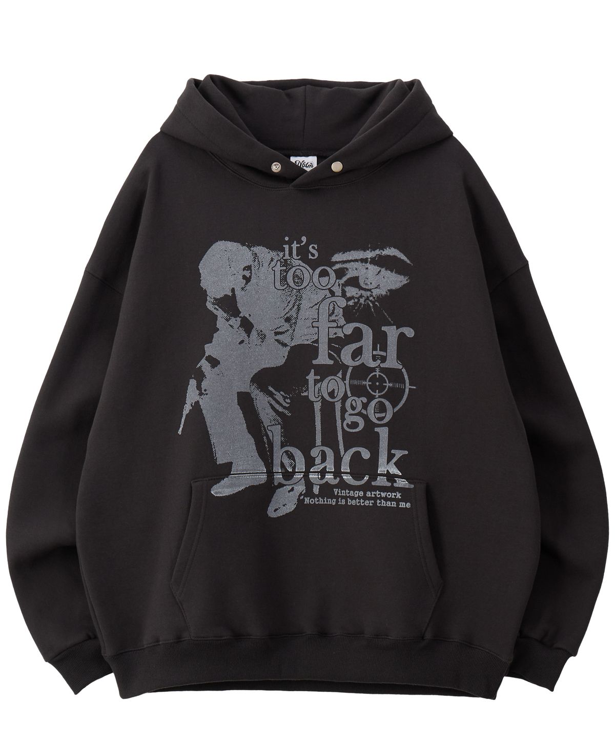 낫띵이즈베럴댄미(NOTHINGISBETTERTHANME) VINTAGE ARTWORK HOODIE_charcoal