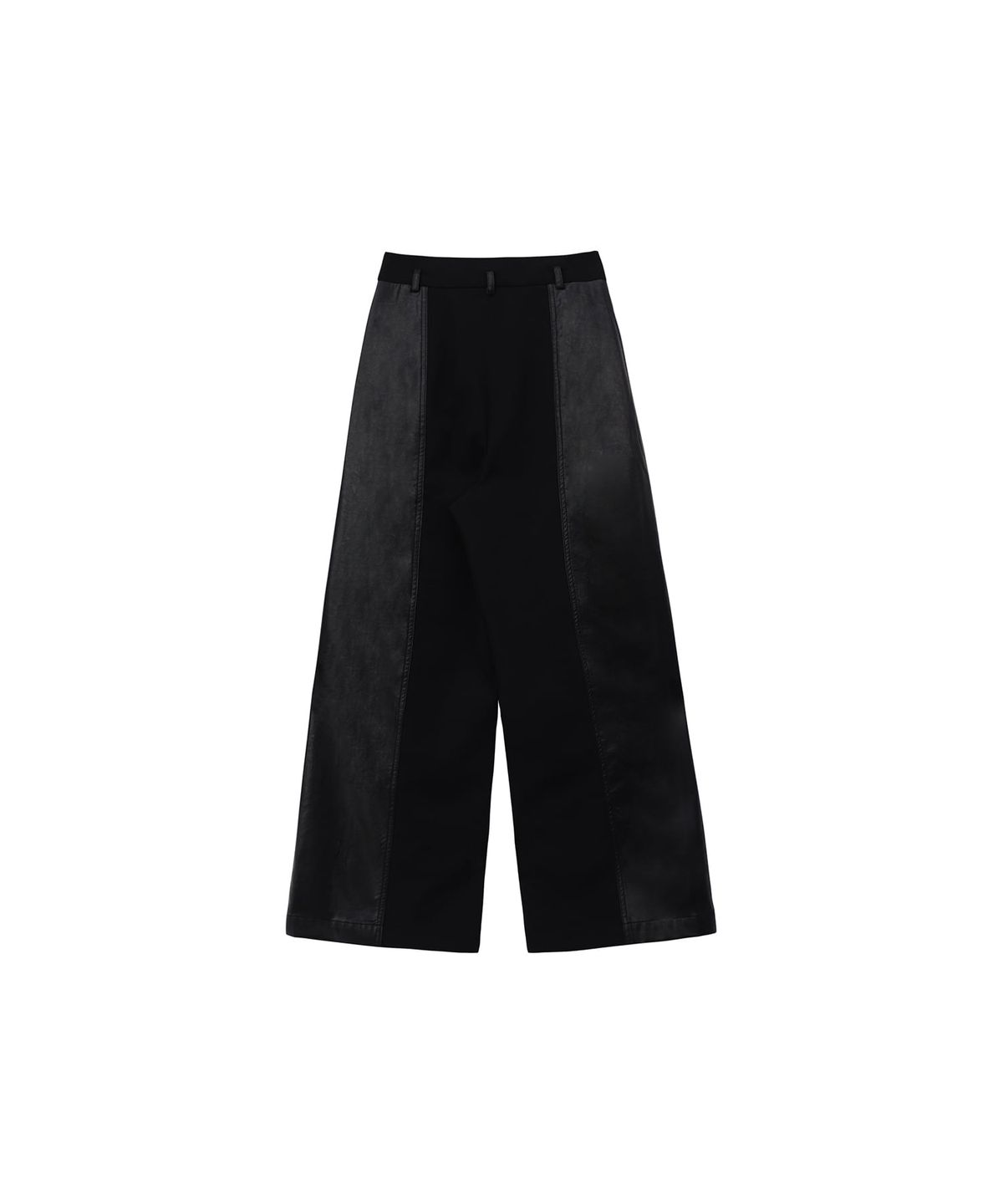 트리밍버드(TREEMINGBIRD) Cutting Line Faux Leather Pants [ Black ]