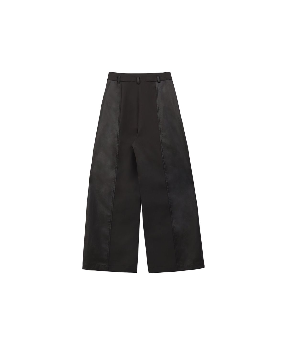 트리밍버드(TREEMINGBIRD) Cutting Line Faux Leather Pants [ Charcoal ]