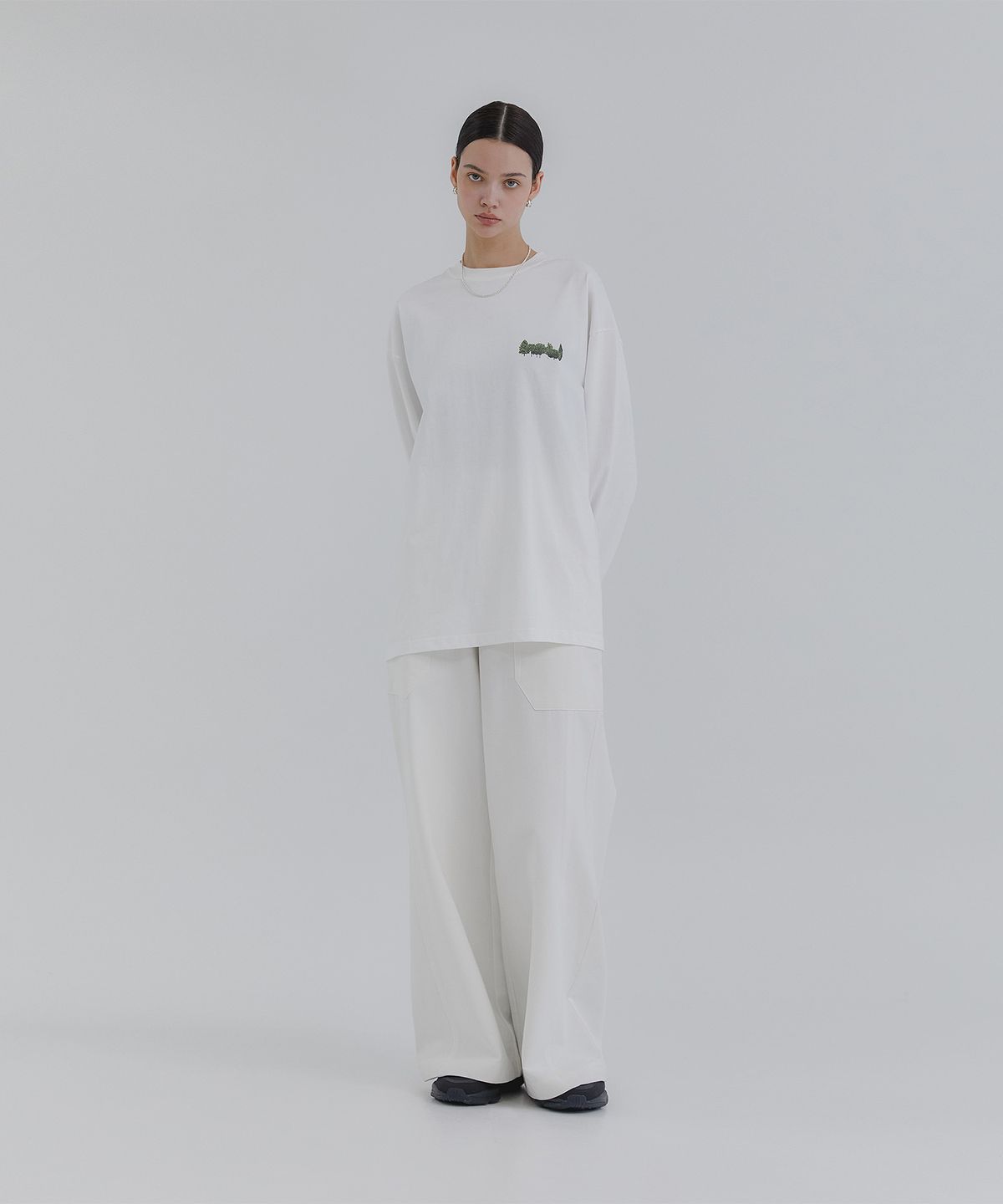 트리밍버드(TREEMINGBIRD) Big Pocket Cotton Pants [ Ivory ]