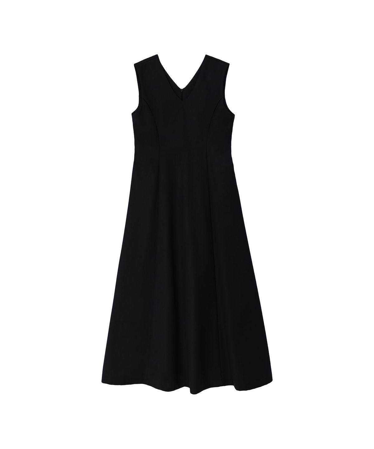 트리밍버드(TREEMINGBIRD) V-neck Flare Long One-piece [ Black ]
