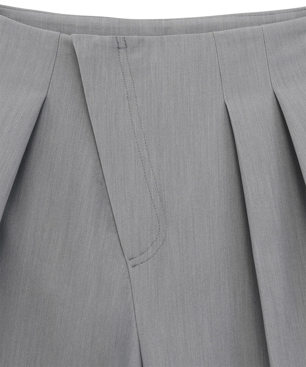 트리밍버드(TREEMINGBIRD) Oblique Fly Pintuck Trouser [ Light Blue Gray ]