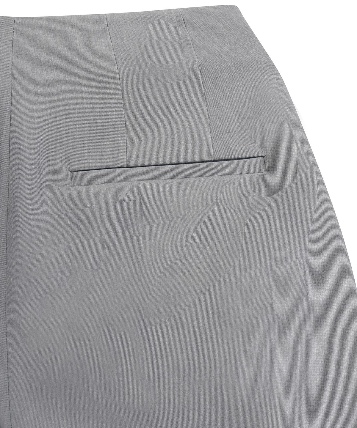 트리밍버드(TREEMINGBIRD) Oblique Fly Pintuck Trouser [ Light Blue Gray ]