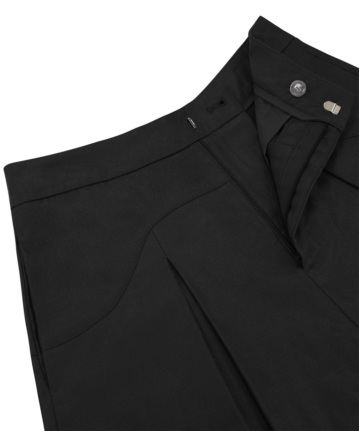 트리밍버드(TREEMINGBIRD) Curve Line Half Pants [ Black ]