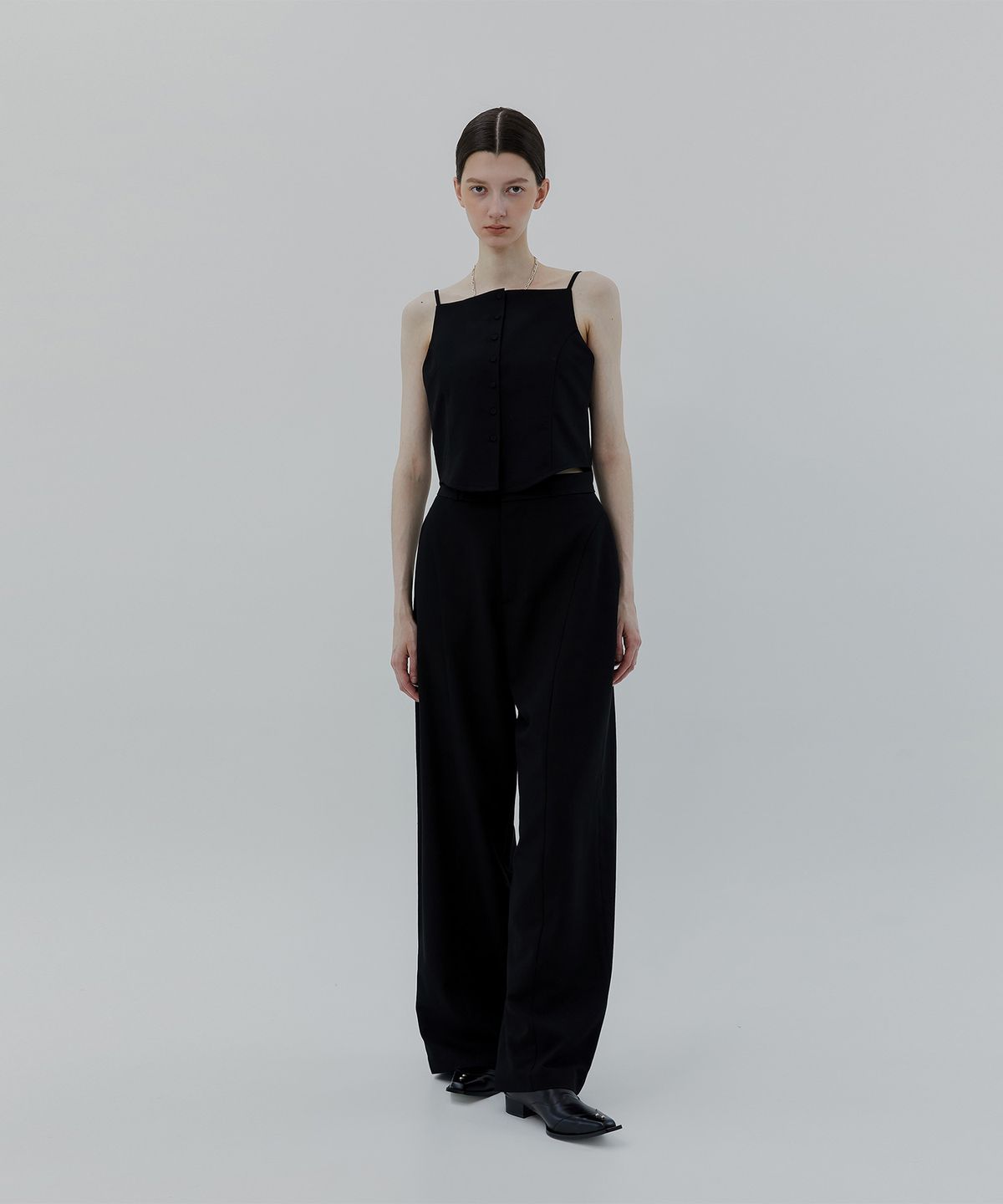 트리밍버드(TREEMINGBIRD) Bustier Set-up Trouser [ Black ]