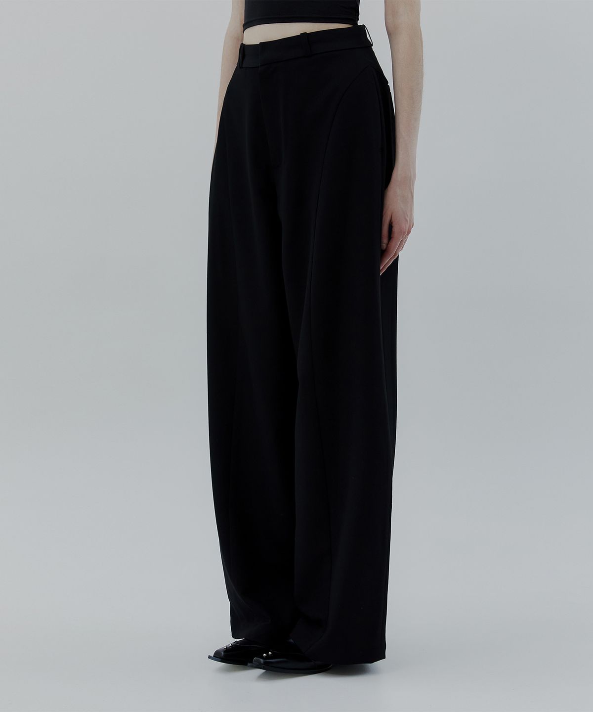 트리밍버드(TREEMINGBIRD) Bustier Set-up Trouser [ Black ]