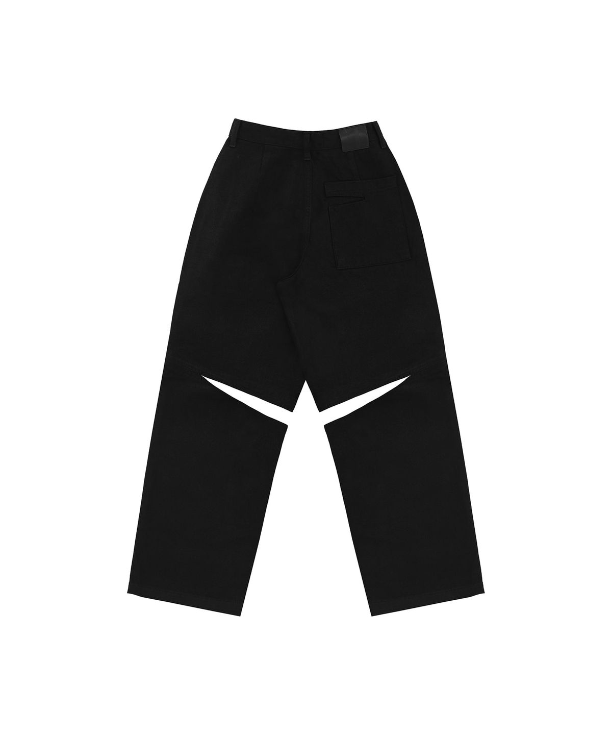 트리밍버드(TREEMINGBIRD) Knee Slit Wide Pants [ Black ]