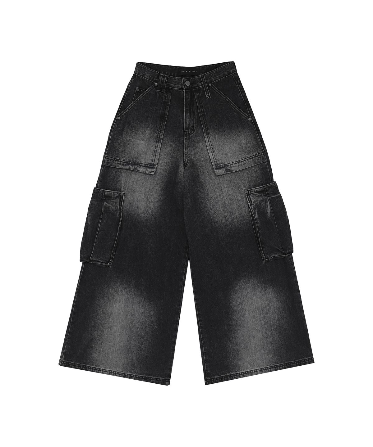 트리밍버드(TREEMINGBIRD) Denim Cargo Pants [ Black ]