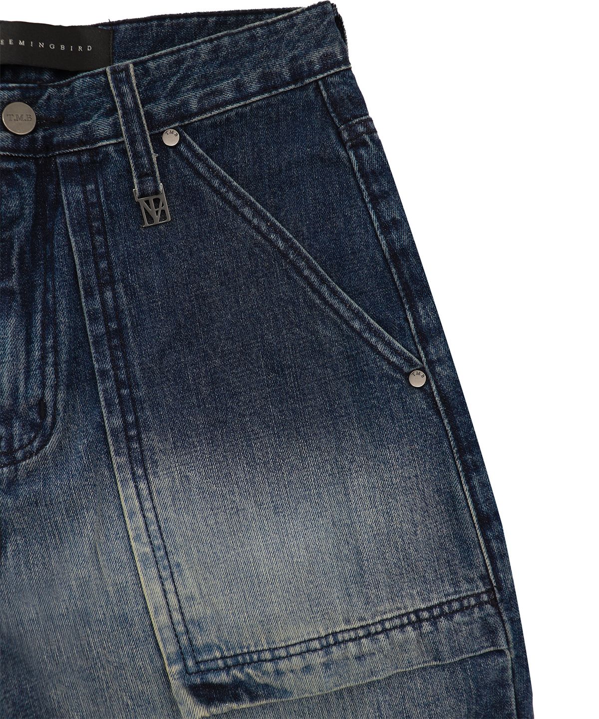 트리밍버드(TREEMINGBIRD) Denim Cargo Pants [ Deep Blue ]