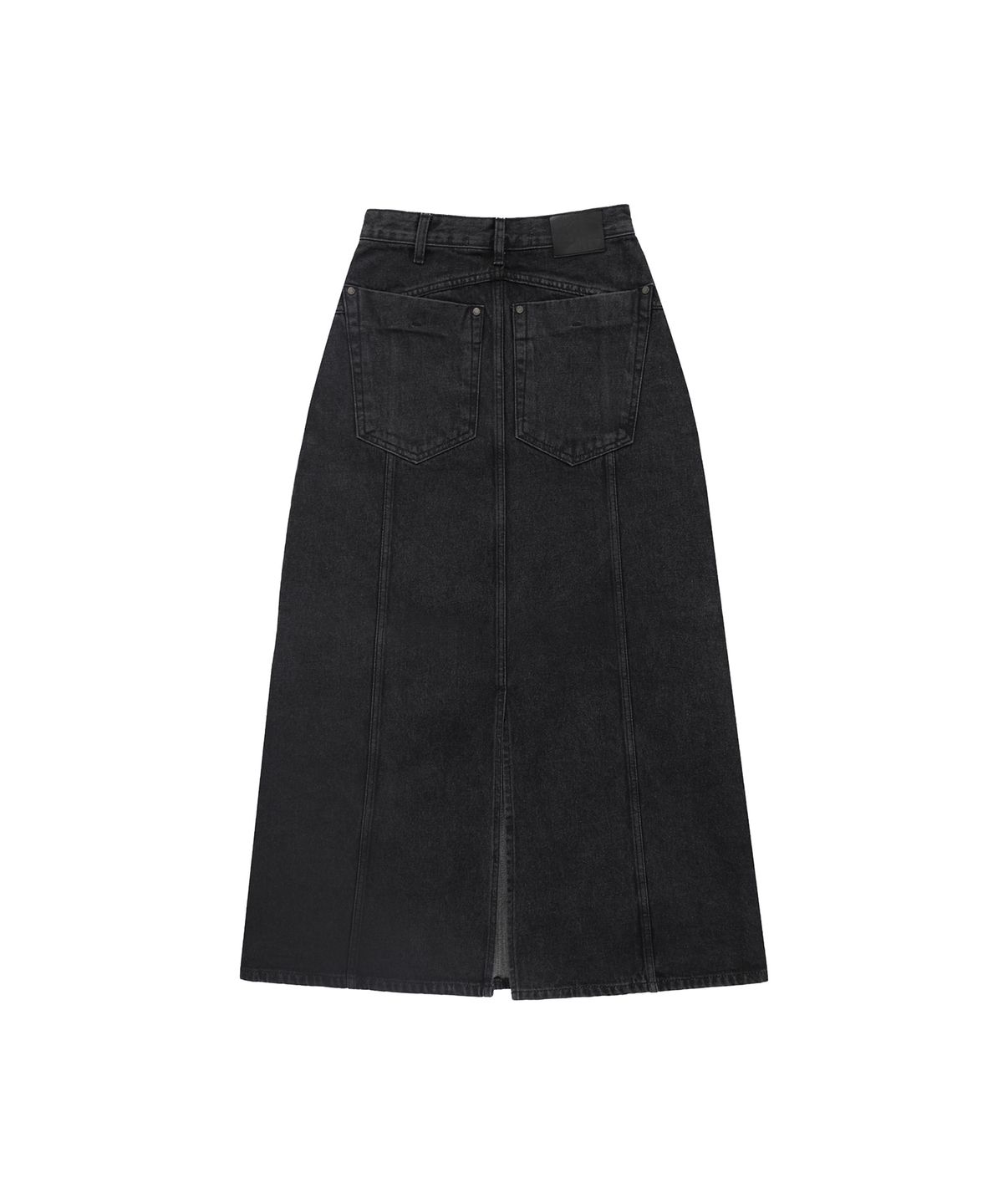 트리밍버드(TREEMINGBIRD) Incision Denim Set-up Skirt [ Black ]