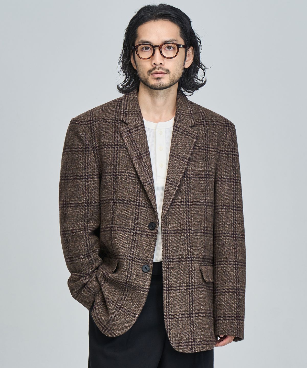 프레리(PRAIRIE) 빈티지 체크 오버핏 블레이저 (3-TYPE)